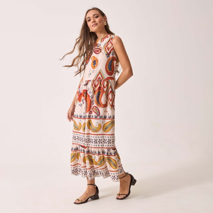 Vestido Tecido Ana - Estampa Paisley