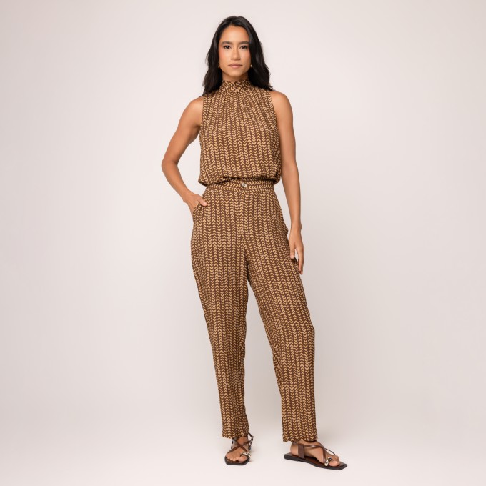 Calça Viscose Estampada Cecília