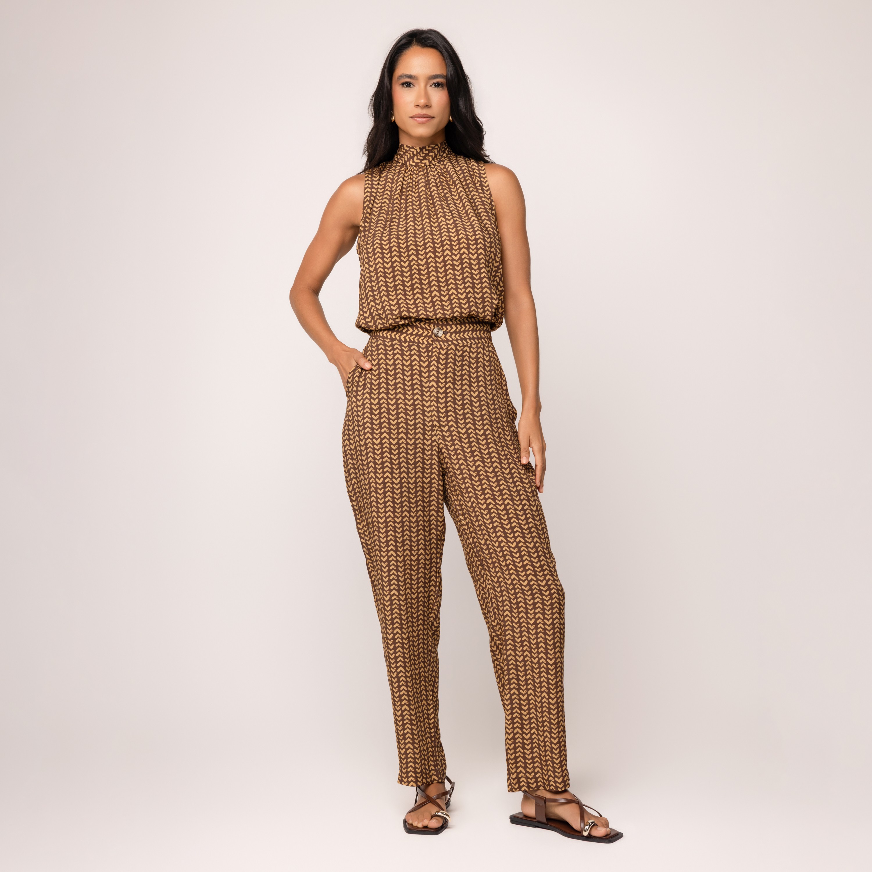 Calça Viscose Estampada Cecília