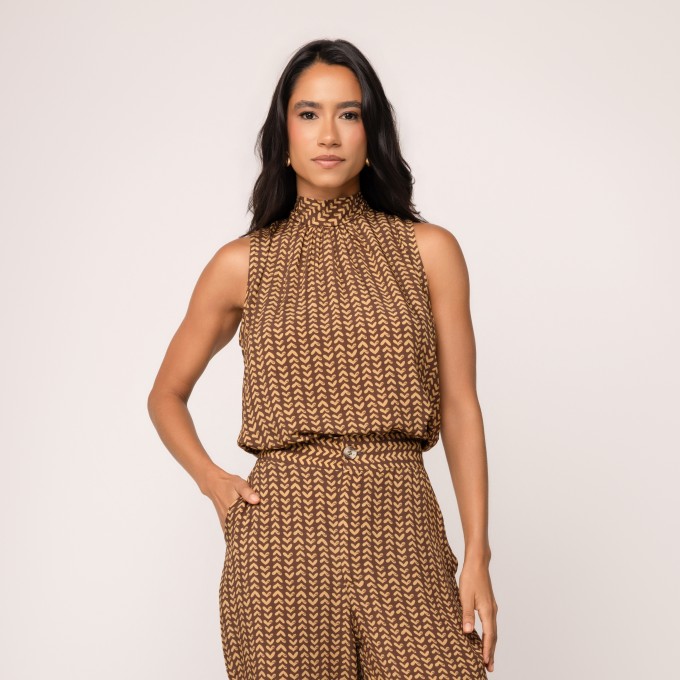 Blusa Viscose Estampada Cecília