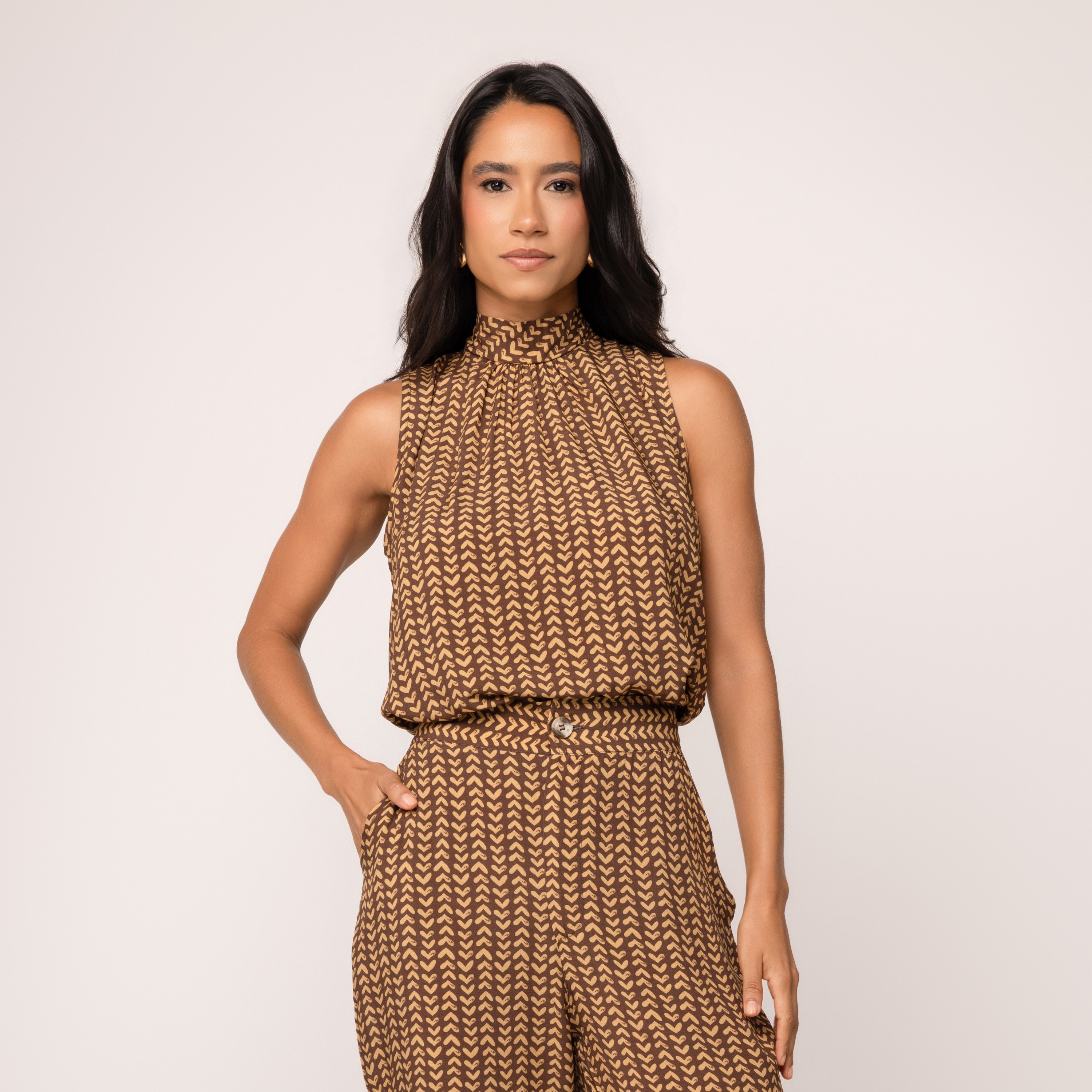 Blusa Viscose Estampada Cecília