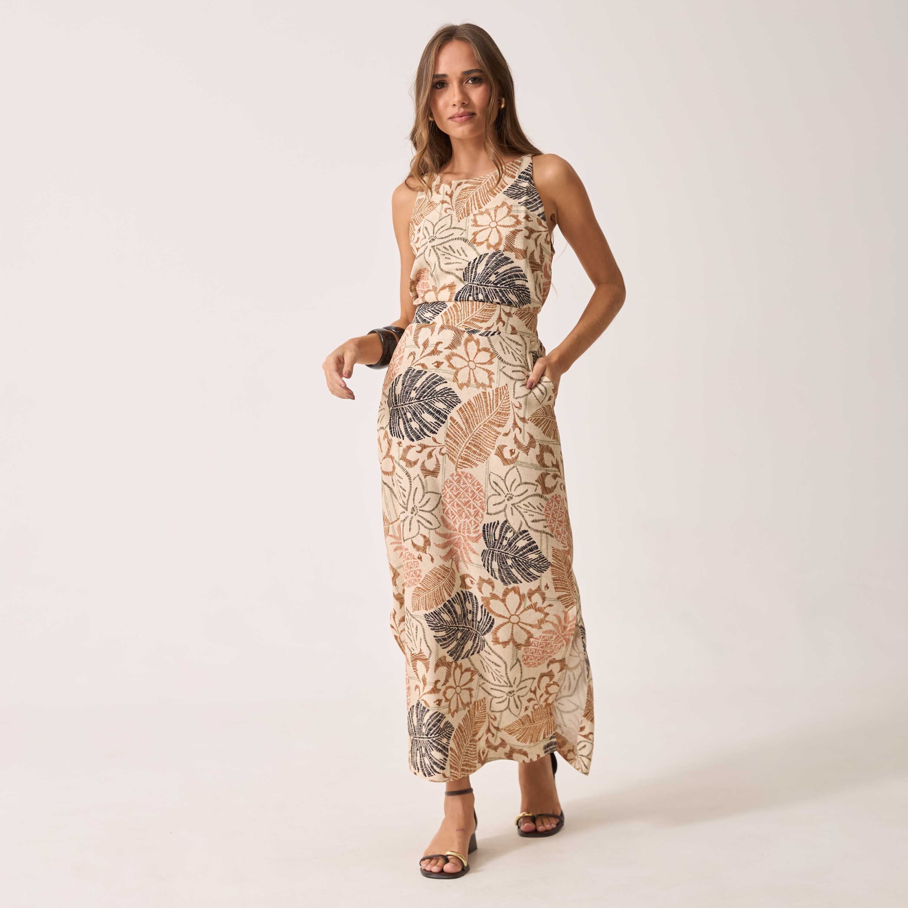 Saia Viscose Estampada Joice