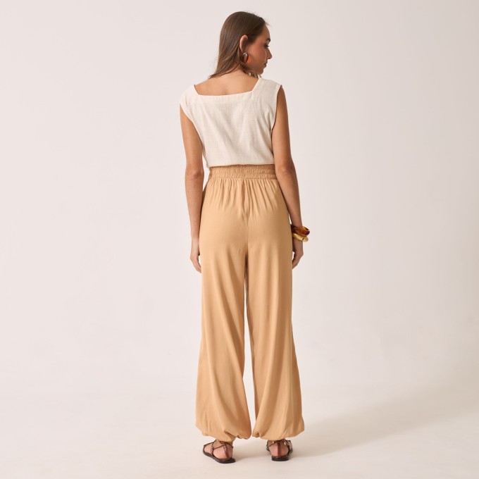 Calça Viscolinho Luiza Bege