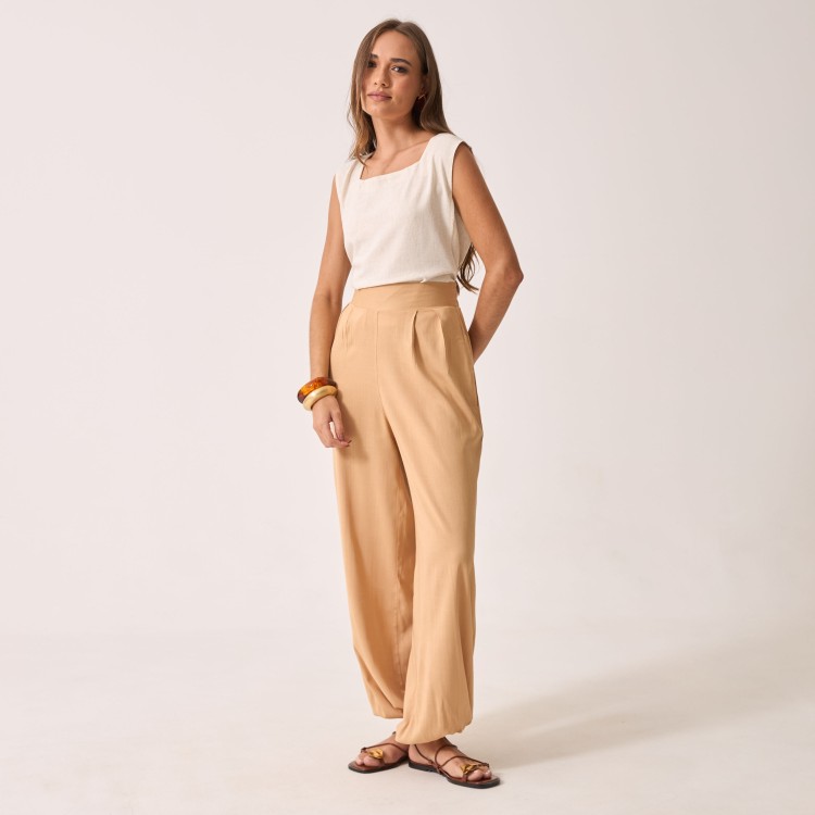 Calça Viscolinho Luiza Bege