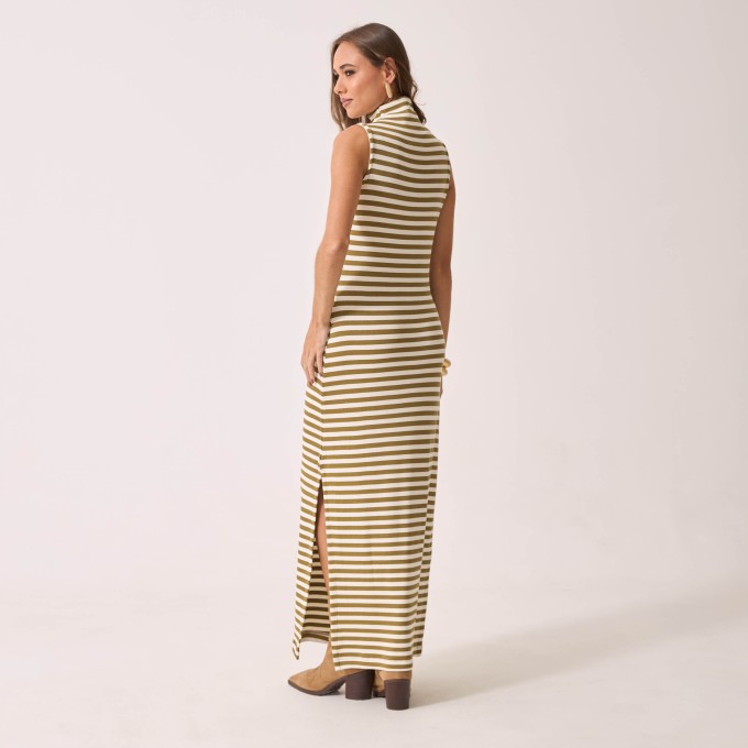 Vestido Malha Listrada Manuela
