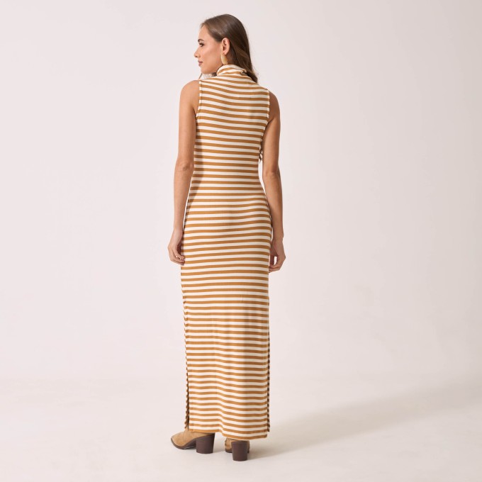 Vestido Malha Listrada Manuela