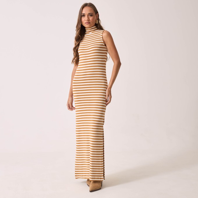 Vestido Malha Listrada Manuela