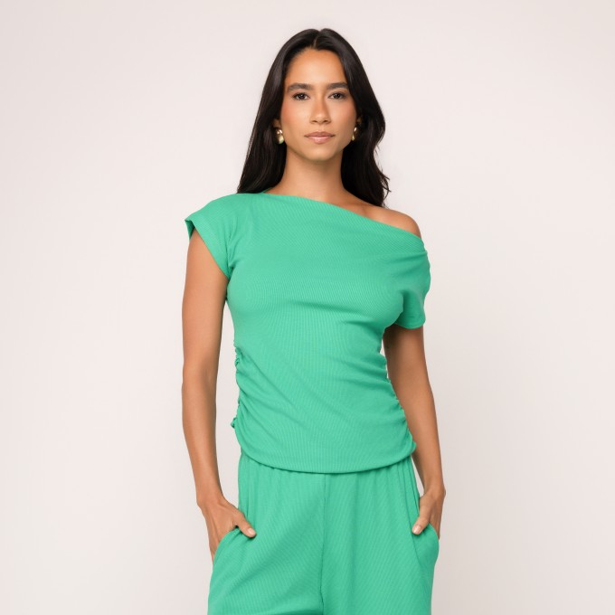 Blusa Malha Canelada Natália