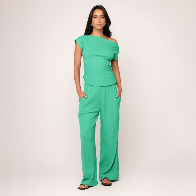 Calça Malha Canelada Natália