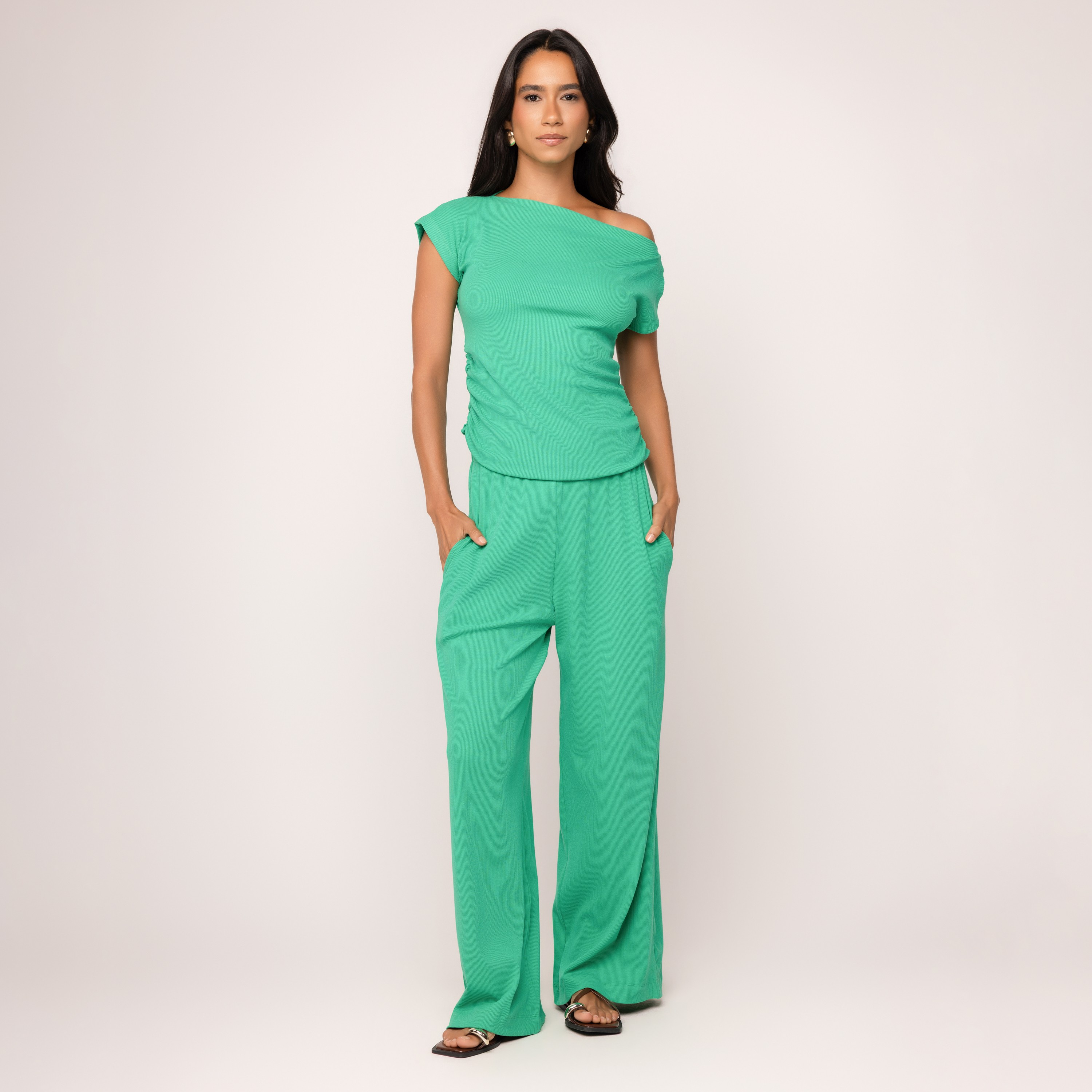 Calça Malha Canelada Natália